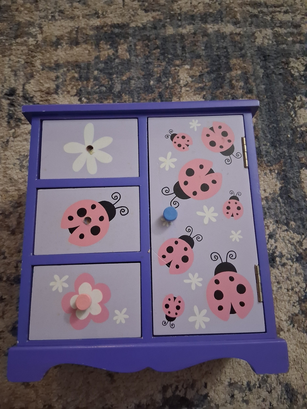 Kids Purple Ladybug Jewelry Organizer
